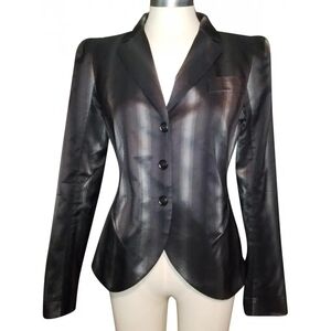Lida Baday Black Ombre Silk Blend Women's Blazer, Size 12 Event Occasion Unique